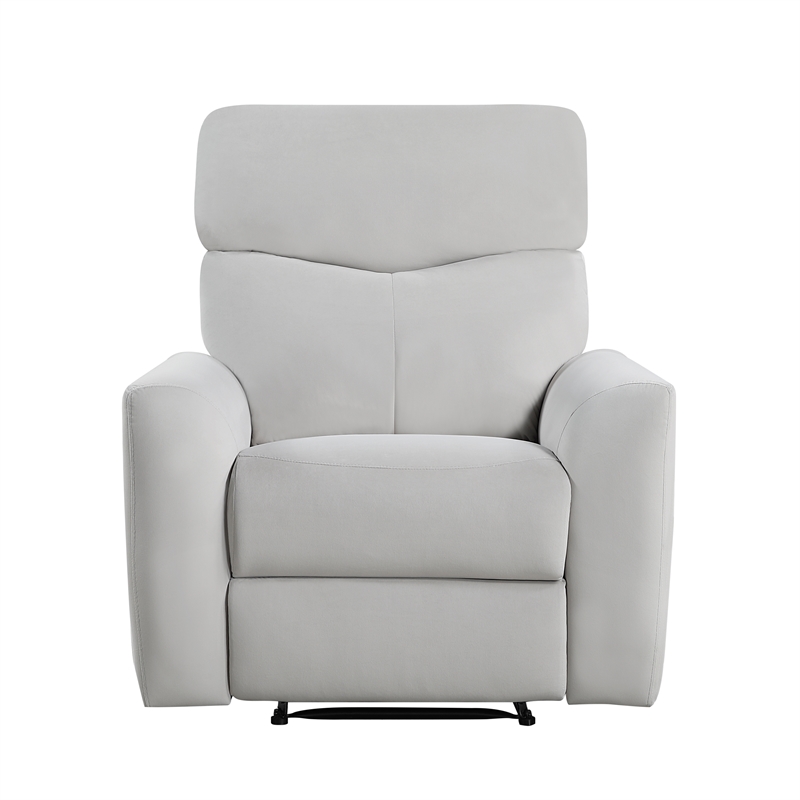 Lexicon Preston Velvet Manual Recliner in Gray