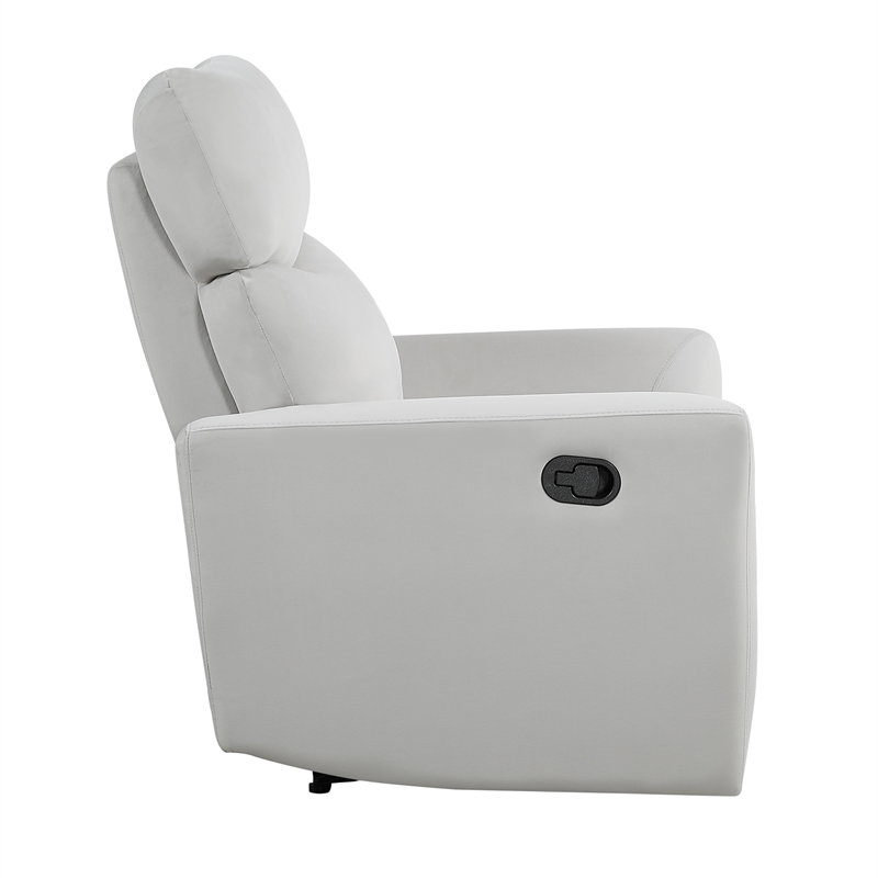 Lexicon Preston Velvet Manual Recliner in Gray
