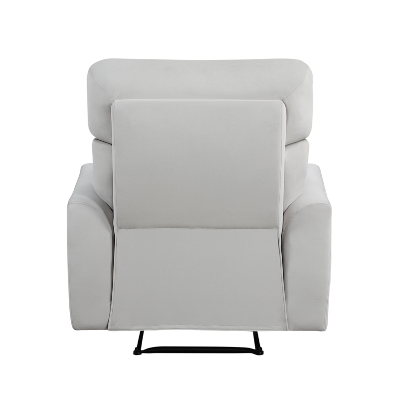 Lexicon Preston Velvet Manual Recliner in Gray