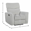 Lexicon Preston Velvet Manual Recliner in Gray