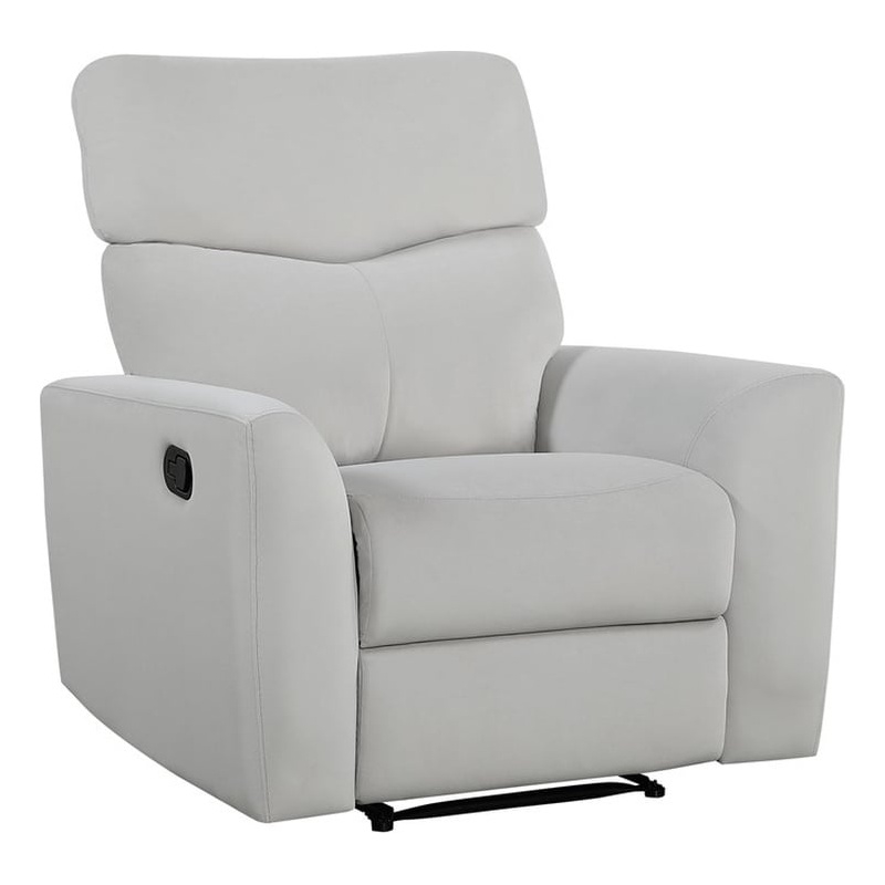 Lexicon Preston Velvet Manual Recliner in Gray