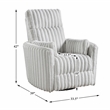 Lexicon Payton Corduroy Swivel Glider Reclining Chair in Gray