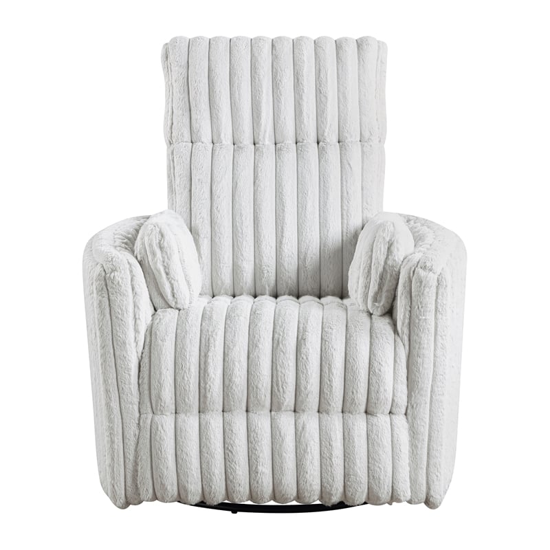 Lexicon Payton Corduroy Swivel Glider Reclining Chair in Gray