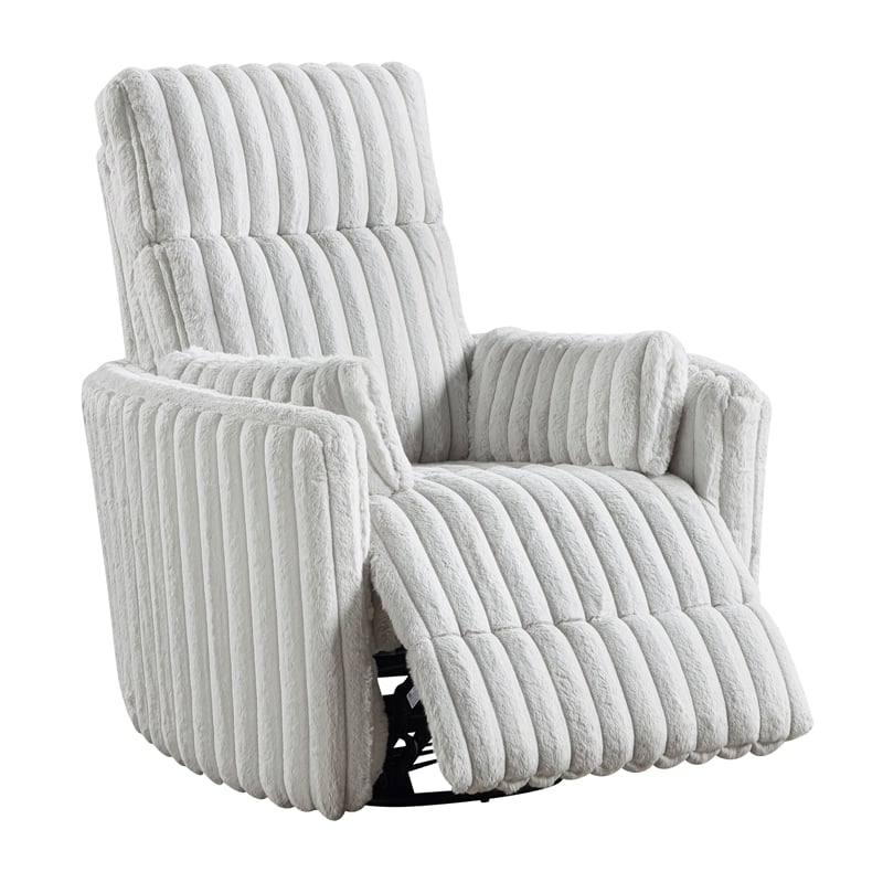 Lexicon Payton Corduroy Swivel Glider Reclining Chair in Gray