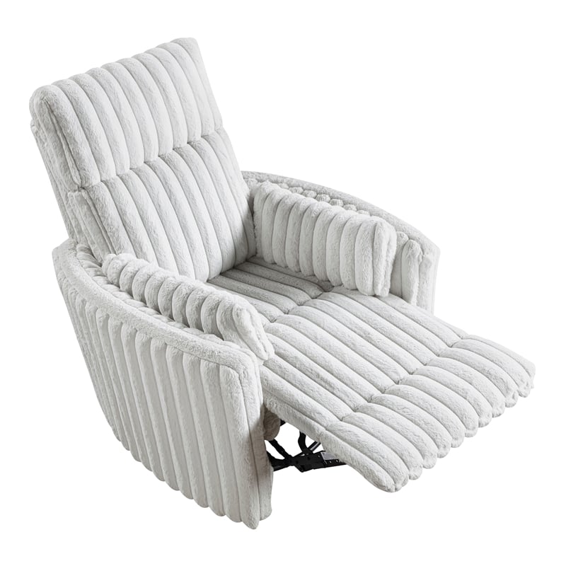 Lexicon Payton Corduroy Swivel Glider Reclining Chair in Gray