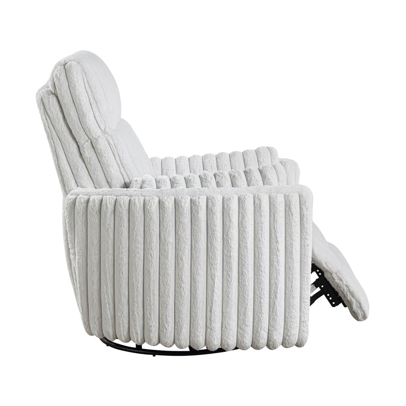 Lexicon Payton Corduroy Swivel Glider Reclining Chair in Gray