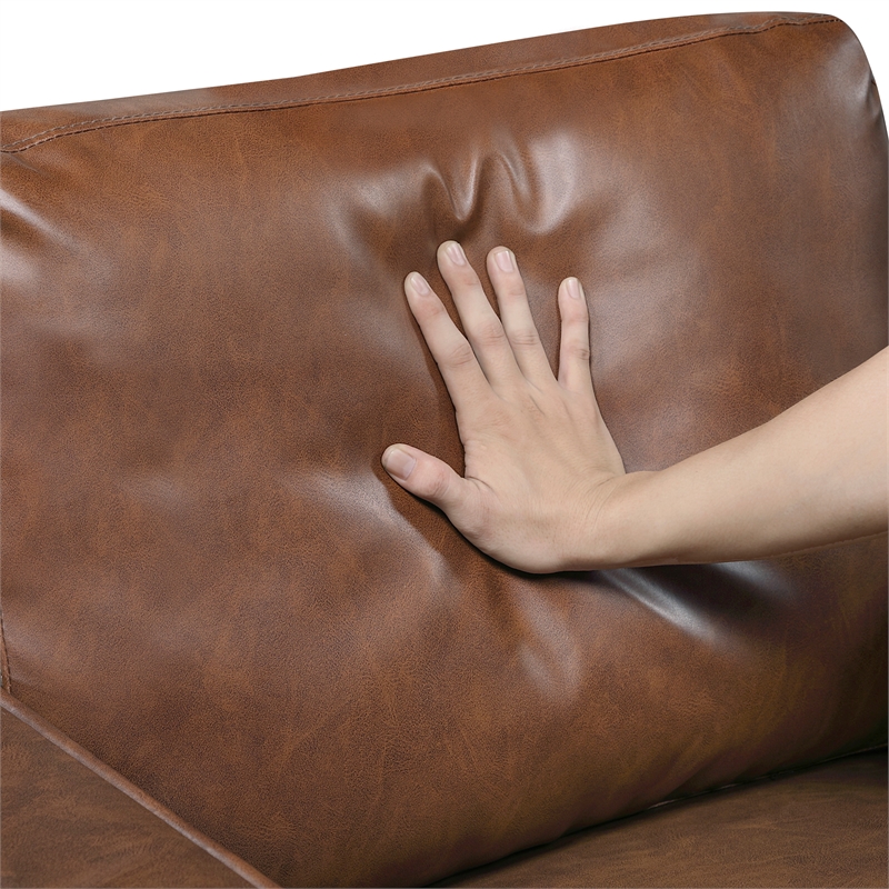 Lexicon Malcolm Faux leather Love Seat in Chocolate