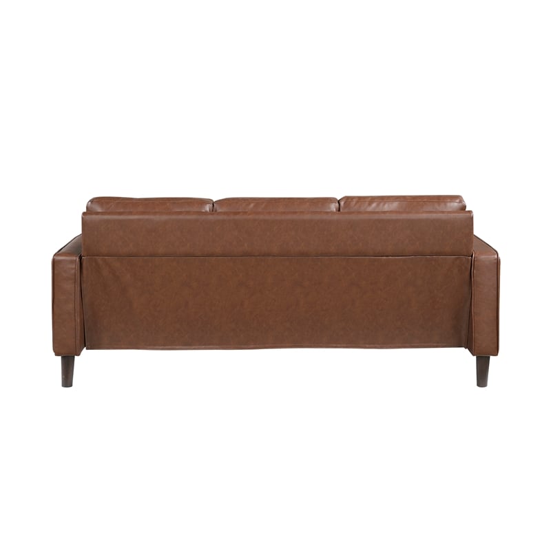 Lexicon Malcolm Faux leather Sofa in Chocolate