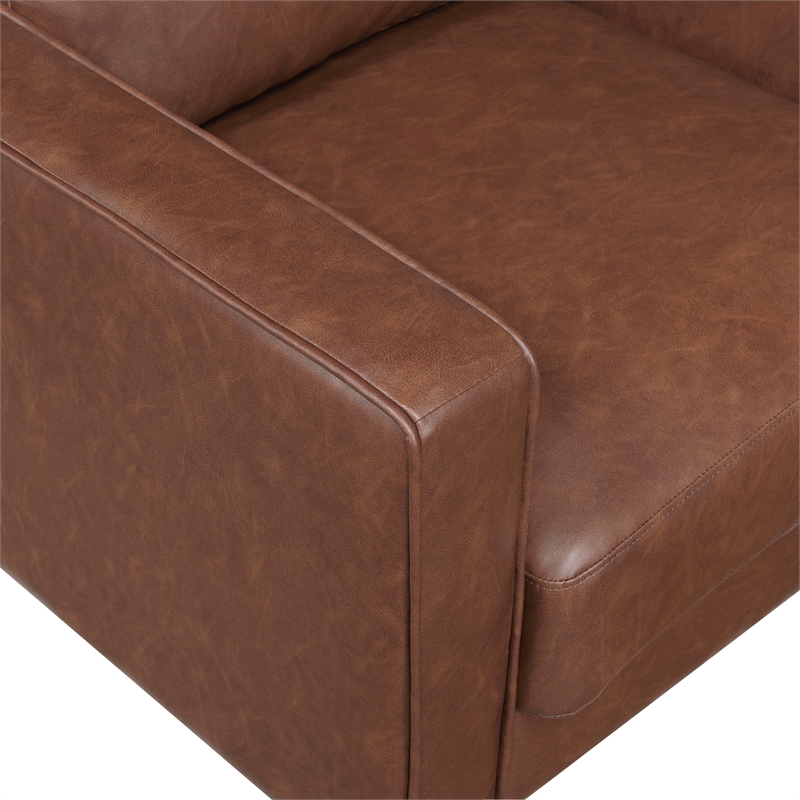 Lexicon Malcolm Faux leather Sofa in Chocolate