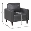 Lexicon Malcolm Faux leather Chair in Dark gray