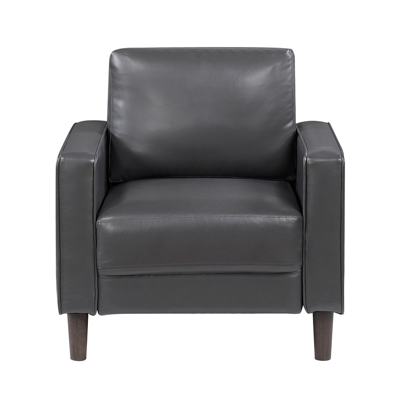 Lexicon Malcolm Faux leather Chair in Dark gray