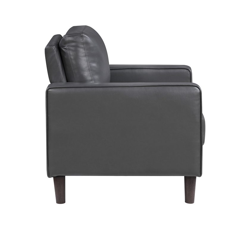 Lexicon Malcolm Faux leather Chair in Dark gray