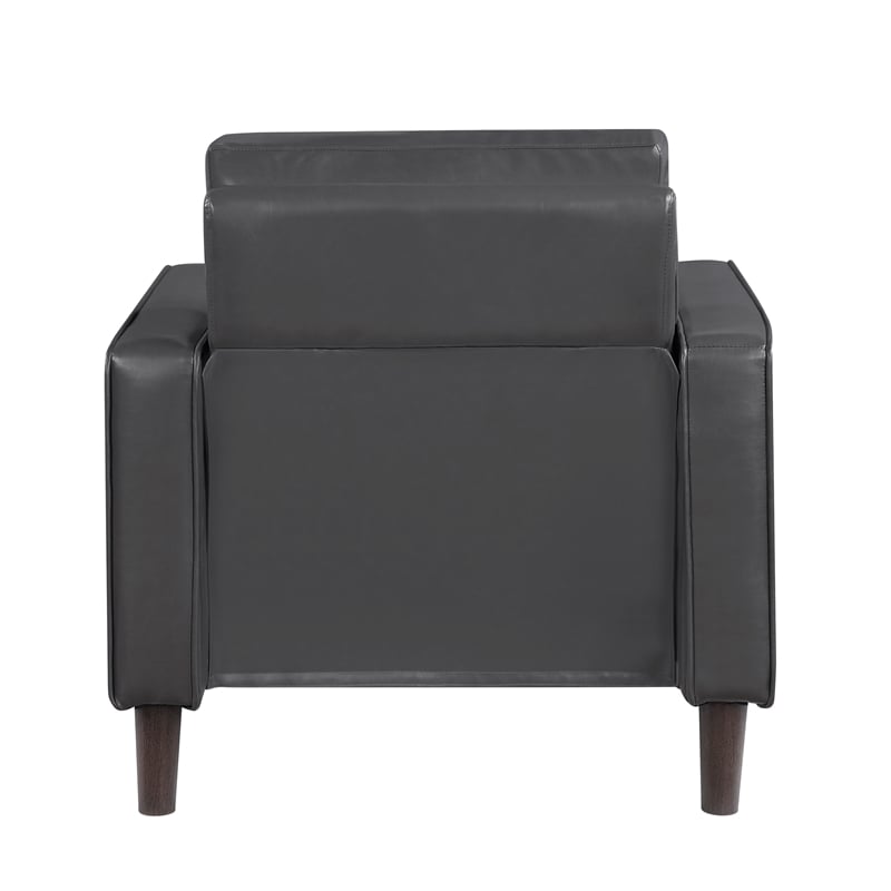 Lexicon Malcolm Faux leather Chair in Dark gray