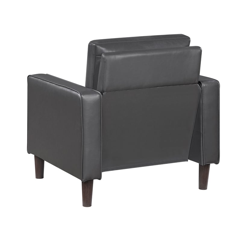 Lexicon Malcolm Faux leather Chair in Dark gray