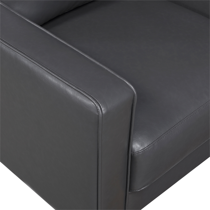 Lexicon Malcolm Faux leather Chair in Dark gray