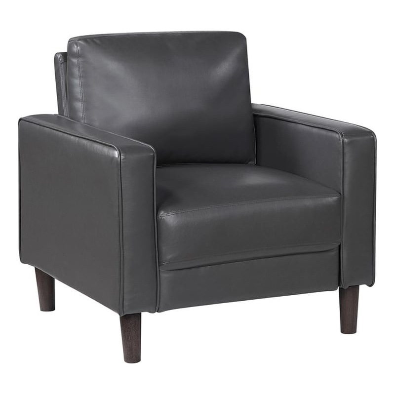 Lexicon Malcolm Faux leather Chair in Dark gray