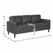 Lexicon Malcolm Faux leather Sofa in Dark gray