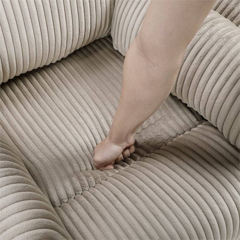 Lexicon Traverse Corduroy Swivel Glider Reclining Chair in Taupe