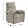 Lexicon Traverse Corduroy Swivel Glider Reclining Chair in Taupe