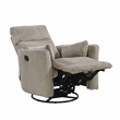 Lexicon Traverse Corduroy Swivel Glider Reclining Chair in Taupe
