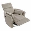 Lexicon Traverse Corduroy Swivel Glider Reclining Chair in Taupe