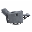 Lexicon Traverse Corduroy Swivel Glider Reclining Chair in Gray