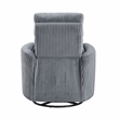 Lexicon Traverse Corduroy Swivel Glider Reclining Chair in Gray
