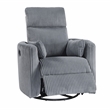 Lexicon Traverse Corduroy Swivel Glider Reclining Chair in Gray