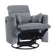 Lexicon Traverse Corduroy Swivel Glider Reclining Chair in Gray