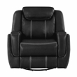 Lexicon Littleton Faux leather Swivel Glider Reclining Chair in Black