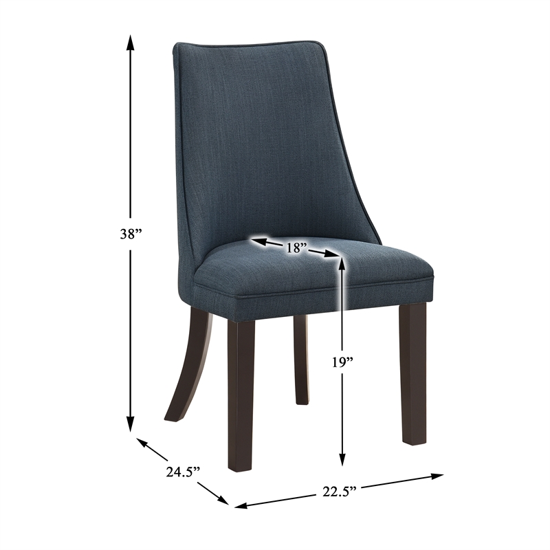Lexicon Hampton Textured Dining Room Side Chair-set of 2 in Blue gray