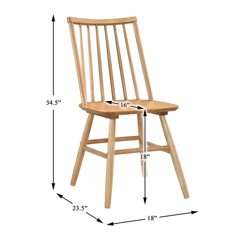 Lexicon Pratter Asian Hardwood Dining Room Side Chair-set of 2 in Natural oak