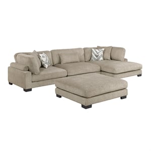 Lexicon Corydon Microfiber 4-Piece Modular Sectional in Brown