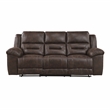 Lexicon Hazen Microfiber Double Reclining Sofa in Dark brown