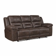 Lexicon Hazen Microfiber Double Reclining Sofa in Dark brown