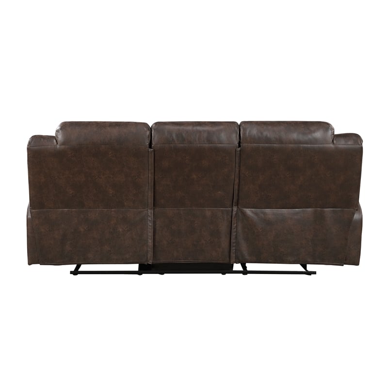 Lexicon Hazen Microfiber 2pc Set Sofa+ Loveseat in Dark brown