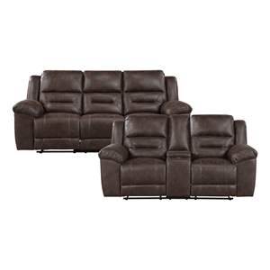 lexicon hazen microfiber 2pc set: sofa, loveseat