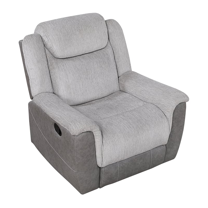 Lexicon Harriette Chenille Reclining Chair in Gray