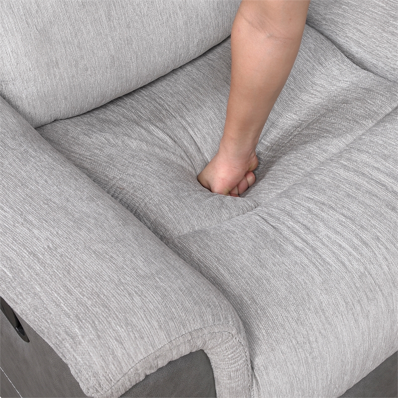 Lexicon Harriette Chenille Reclining Chair in Gray