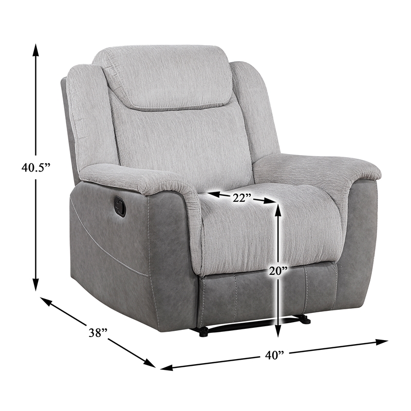 Lexicon Harriette Chenille Reclining Chair in Gray