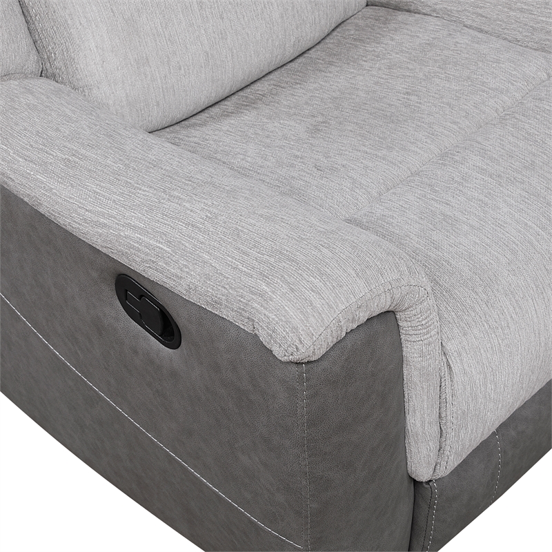 Lexicon Harriette Chenille Dbl Reclining Love Seat with Center Console in Gray