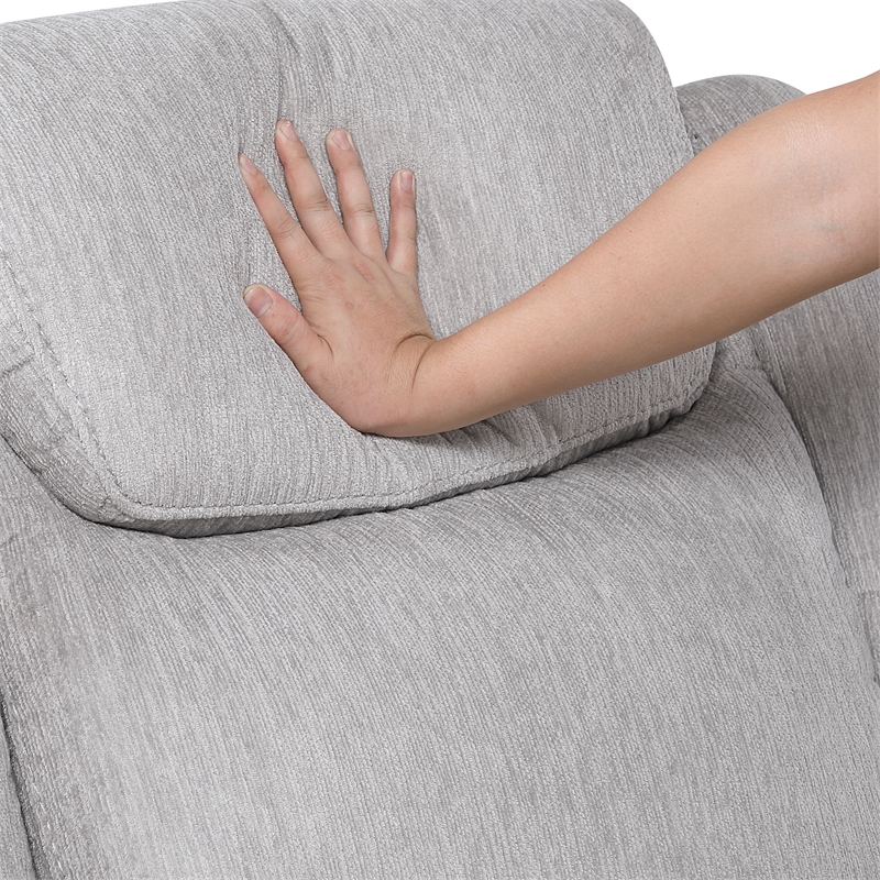 Lexicon Harriette Chenille Dbl Reclining Love Seat with Center Console in Gray