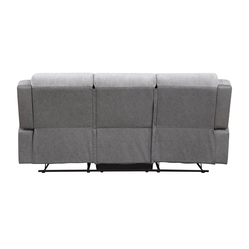 Lexicon Harriette Chenille Double Reclining Sofa in Gray