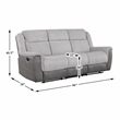 Lexicon Harriette Chenille 2pc Set Sofa+ Loveseat in Gray