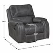Lexicon Newnan Faux leather Swivel Glider Reclining Chair in Gray