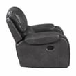 Lexicon Newnan Faux leather Swivel Glider Reclining Chair in Gray