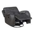 Lexicon Newnan Faux leather Swivel Glider Reclining Chair in Gray