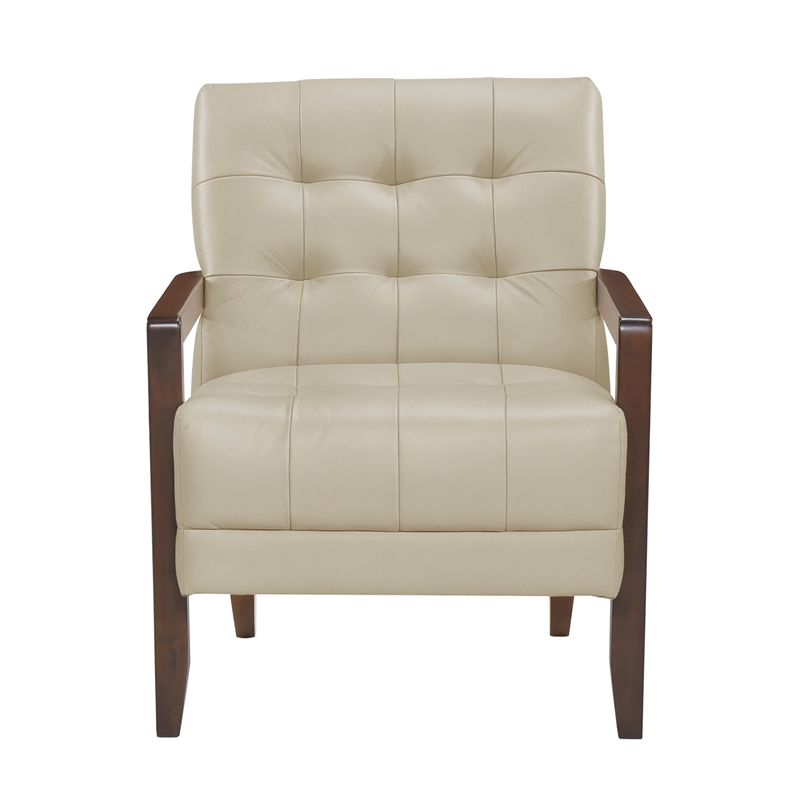 Lexicon Crafton Leather Accent Chair in Beige