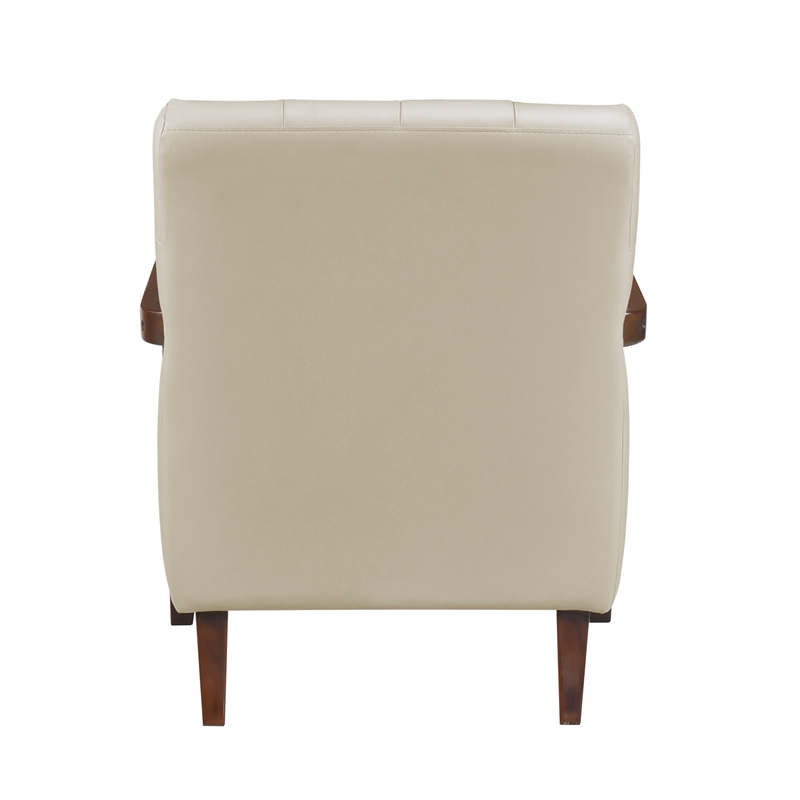 Lexicon Crafton Leather Accent Chair in Beige