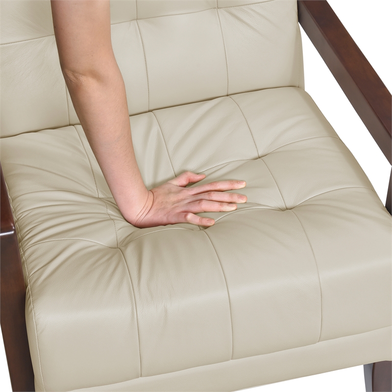 Lexicon Crafton Leather Accent Chair in Beige